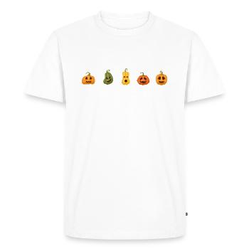 Pumpkin Halloween Design Shirt - Men's Premium Organic T-Shirt - white - Front - Nico (187cm)