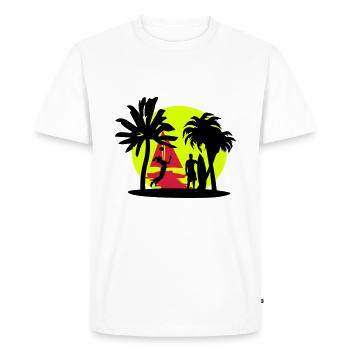 Beach, summer, sun - Men's Premium Organic T-Shirt - white - Front - Nico (187cm)
