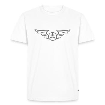 Aviation Symbol Air Force Swing Airplane Pilot - Men's Premium Organic T-Shirt - white - Front - Nico (187cm)