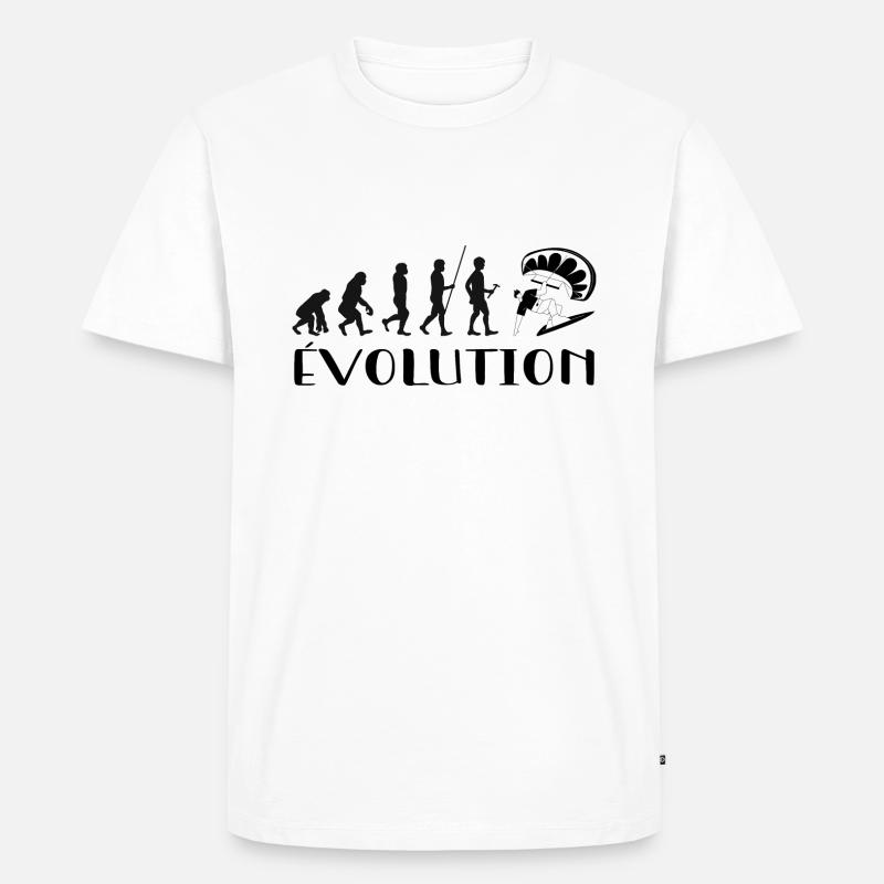 Evolution From Monkey To Surfer - Men's Premium Organic T-Shirt - white