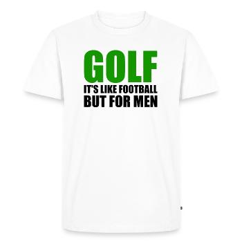 Golf drôle - T-shirt Premium bio Homme - blanc - Devant - Nico (187cm)