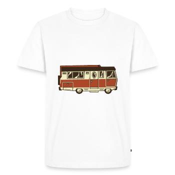 Retraite - Camping - Voyage - Vacances - Cadeau - T-shirt Premium bio Homme - blanc - Devant - Nico (187cm)