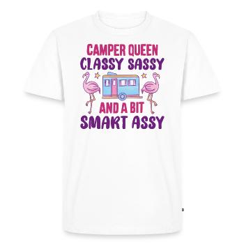 Lustige Camper Königin Classy Sassy - Männer Premium Bio T-Shirt - Weiß - Vorne - Nico (187cm)