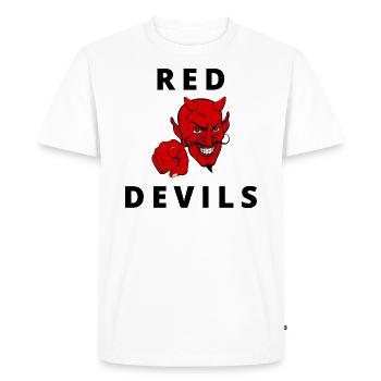 Red Devils - Men's Premium Organic T-Shirt - white - Front - Nico (187cm)