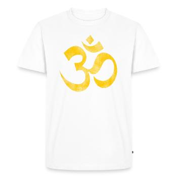 mantra Aum Om Symbole Spirituel Yoga Méditation zen - T-shirt Premium bio Homme - blanc - Devant - Nico (187cm)