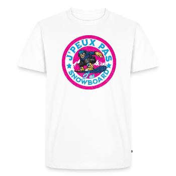 J peux pas j ai snowboard - T-shirt Premium bio Homme - blanc - Devant - Nico (187cm)