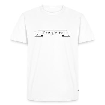 Student of the year - Men's Premium Organic T-Shirt - white - Front - Nico (187cm)