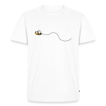 biene_3c - Men's Premium Organic T-Shirt - white - Front - Nico (187cm)