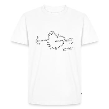 calligramme_fleche_saignante - T-shirt Premium bio Homme - blanc - Devant - Nico (187cm)