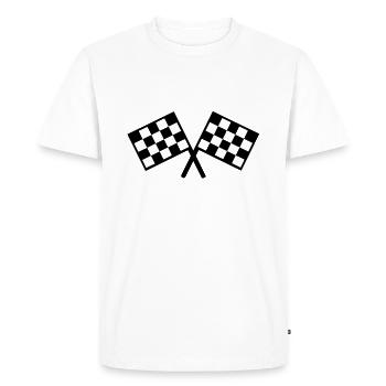 flags - car race - Men's Premium Organic T-Shirt - white - Front - Nico (187cm)