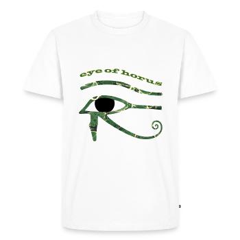 Oeil d’Horus E 226 - T-shirt Premium bio Homme - blanc - Devant - Nico (187cm)