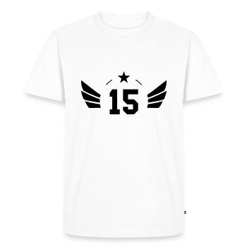 15 Years - T-shirt Premium bio Homme - blanc - Devant - Nico (187cm)