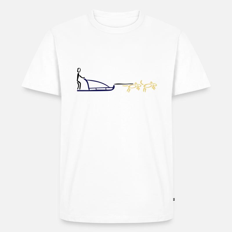 Schlittenhunde - Männer Premium Bio T-Shirt - Weiß