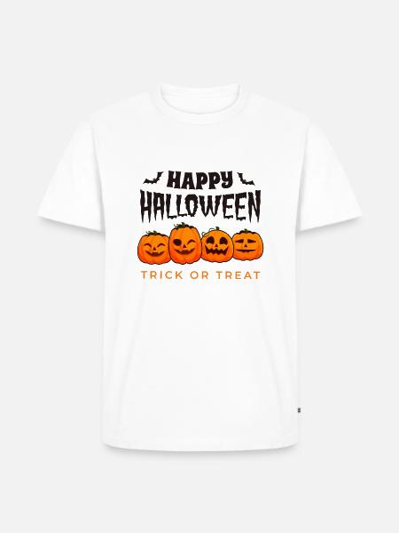 Frohes Halloween, Süßes oder Saures - Männer Premium Bio T-Shirt - Weiß