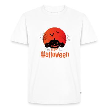 Happy Halloween, Sunset Shadows and Spooky Delight - Men's Premium Organic T-Shirt - white - Front - Nico (187cm)