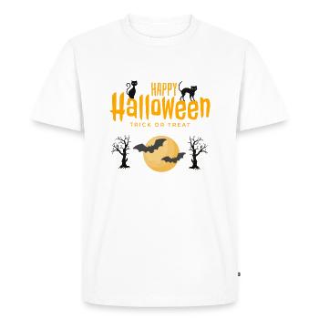 Halloween au clair de lune : Trick or Treat, chauves-souris de lune - T-shirt Premium bio Homme - blanc - Devant - Nico (187cm)