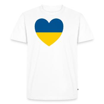 Ukraine heart love country homeland - Men's Premium Organic T-Shirt - white - Front - Nico (187cm)