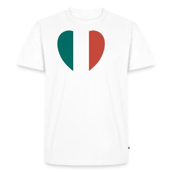 Italie cœur amour pays patrie - T-shirt Premium bio Homme - blanc - Devant - Nico (187cm)
