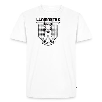 Llamastee Llama prie namastee lama - T-shirt Premium bio Homme - blanc - Devant - Nico (187cm)