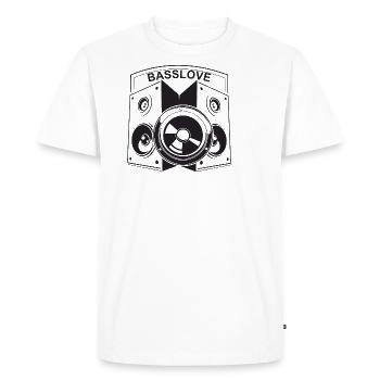 Haut-parleurs Basslove subwoofer Musique forte - T-shirt Premium bio Homme - blanc - Devant - Nico (187cm)