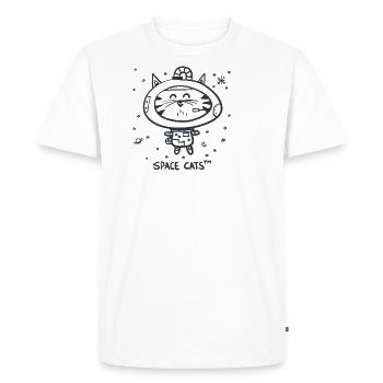 Chat de l'espace | Chat astronaute | Geek | Nerd - T-shirt Premium bio Homme - blanc - Devant - Nico (187cm)