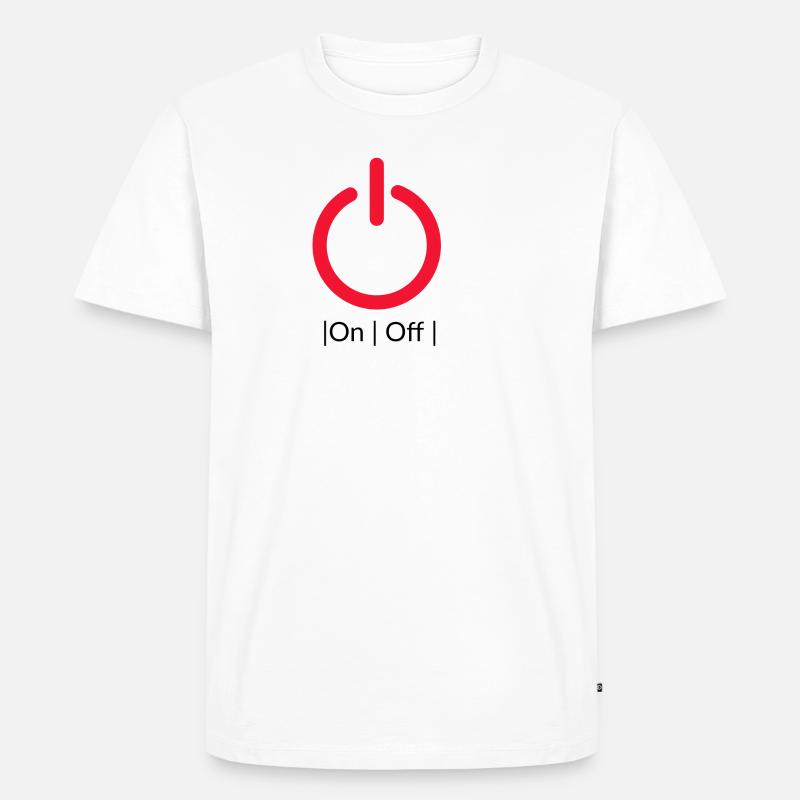 On Off Knopf - Männer Premium Bio T-Shirt - Weiß