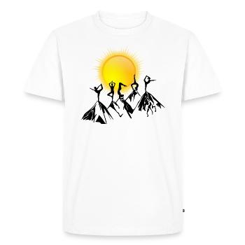 Sunshine Yoga - Men's Premium Organic T-Shirt - white - Front - Nico (187cm)