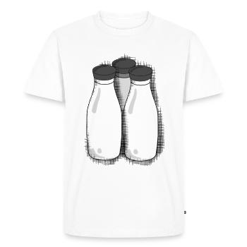 bouteille de lait - T-shirt Premium bio Homme - blanc - Devant - Nico (187cm)