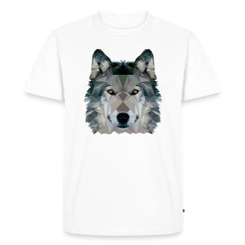 Wolf Face Low Poly Design, Wolf Face Clip art - Men's Premium Organic T-Shirt - white - Front - Nico (187cm)