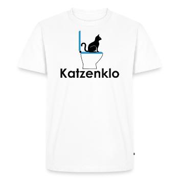 Litter box blue with writing - Men's Premium Organic T-Shirt - white - Front - Nico (187cm)