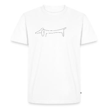 Chien Teckel Chien Simple Ligne De Race De Chien - T-shirt Premium bio Homme - blanc - Devant - Nico (187cm)