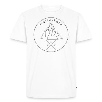 Logo du Cervin Zermatt - T-shirt Premium bio Homme - blanc - Devant - Nico (187cm)