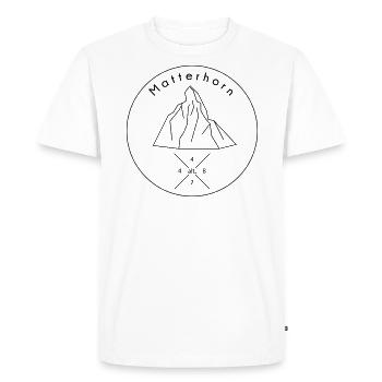 Logo de montagne du Cervin Zermatt - T-shirt Premium bio Homme - blanc - Devant - Nico (187cm)