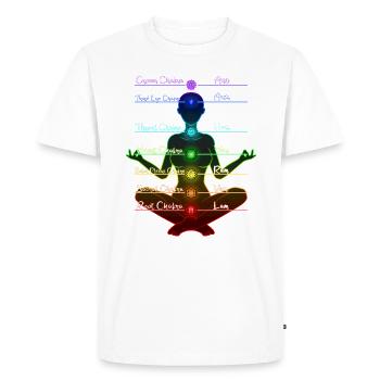 Meditation chakra spiritual funny gift idea - Men's Premium Organic T-Shirt - white - Front - Nico (187cm)