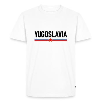 Yougoslavie Albanie Albanais - T-shirt Premium bio Homme - blanc - Devant - Nico (187cm)