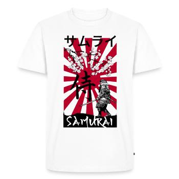 Japan sakura samurai - Men's Premium Organic T-Shirt - white - Front - Nico (187cm)
