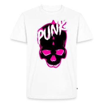 Pink punk skull - Men's Premium Organic T-Shirt - white - Front - Nico (187cm)