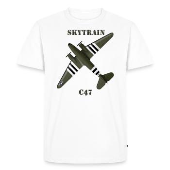 DOUGLAS C-47 - 2102 - Men's Premium Organic T-Shirt - white - Front - Nico (187cm)