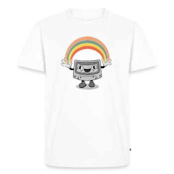 cassette arc-en-ciel dans le style rétro des années 80 - T-shirt Premium bio Homme - blanc - Devant - Nico (187cm)