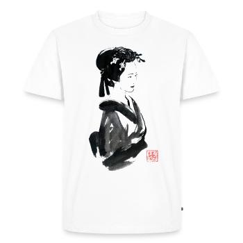 Bijin: a beautiful Japanese woman - Men's Premium Organic T-Shirt - white - Front - Nico (187cm)