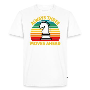 Toujours trois coups d’avance t-shirt d’échecs - T-shirt Premium bio Homme - blanc - Devant - Nico (187cm)