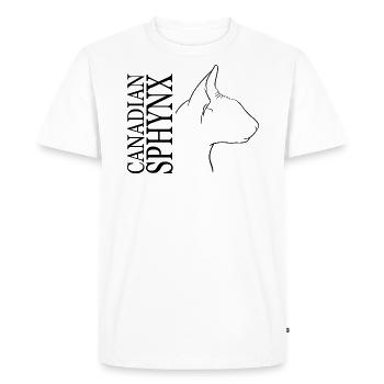 Profil Sphynx Canadien Chats Chat Wilsigns - T-shirt Premium bio Homme - blanc - Devant - Nico (187cm)