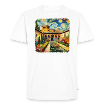 Le palais de l’Alhambra dans le style de Van Gogh - T-shirt Premium bio Homme - blanc - Devant - Nico (187cm)