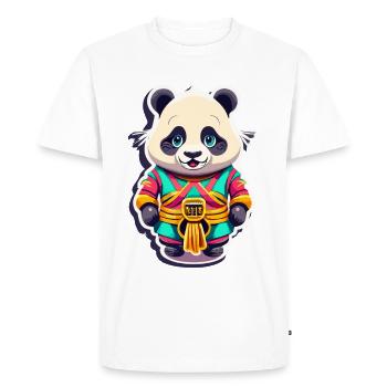 Panda porte-bonheur - T-shirt Premium bio Homme - blanc - Devant - Nico (187cm)