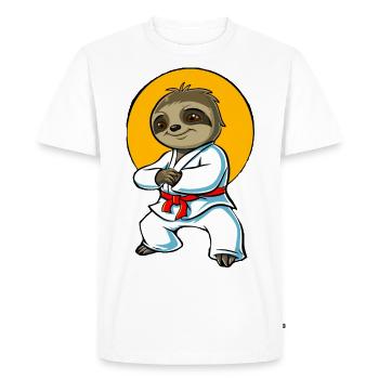 Paresseux de sport mignon - T-shirt Premium bio Homme - blanc - Devant - Nico (187cm)