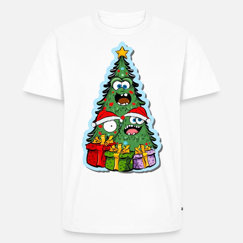 lustiger Weihnachtsbaum - Männer Premium Bio T-Shirt - Weiß
