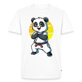 Panda mignon d’arts martiaux - T-shirt Premium bio Homme - blanc - Devant - Nico (187cm)
