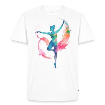femme, gymnaste, rsg, gymnastique, illustration, aquarelle - T-shirt Premium bio Homme - blanc - Devant - Nico (187cm)