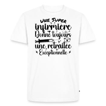 Humor Retired Nurse Retirement Gift - Men's Premium Organic T-Shirt - white - Front - Nico (187cm)