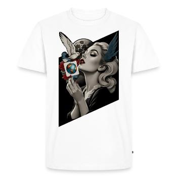 Pigeon de la paix rétro - T-shirt Premium bio Homme - blanc - Devant - Nico (187cm)